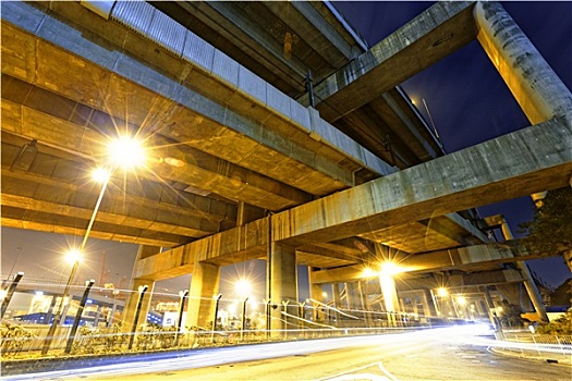 城市道路,高架路,夜晚,光亮