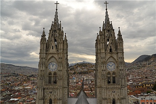 塔,大教堂,基多,厄瓜多尔