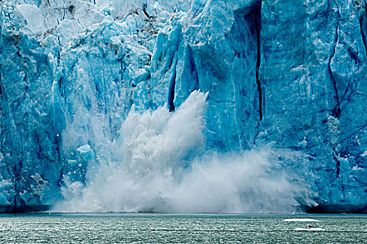 冰山,脸,冰河,恩迪科特湾,东南阿拉斯加,夏天