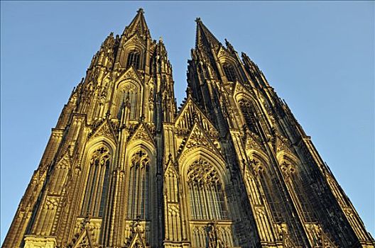 西部,建筑,科隆大教堂,科隆,北莱茵威斯特伐利亚,德国