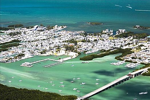 航拍,城市,海洋,佛罗里达礁岛群,佛罗里达,美国