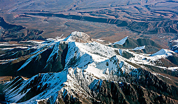 山脊,地形,雪山,群山