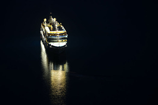 游船,亚德里亚海,夜晚