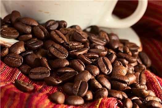 咖啡豆,红色,布