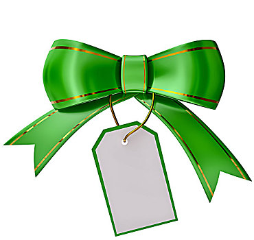 绿色,圣诞节,蝴蝶结,标签