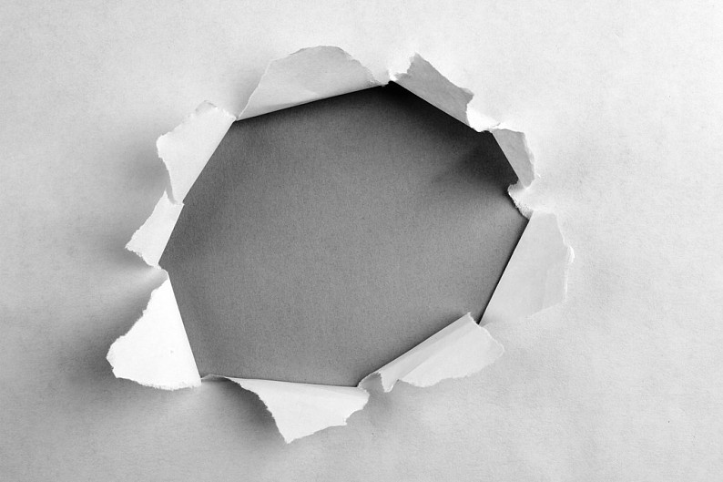 撕破,纸,洞,灰色_高清图片_全景视觉