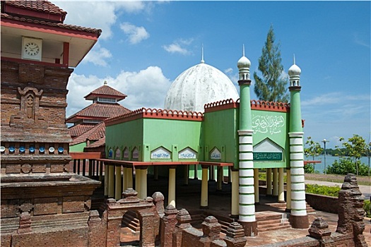 捻角羚,清真寺,中爪哇,印度尼西亚