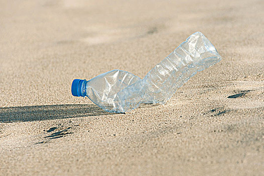 空,塑料瓶,海滩,特写