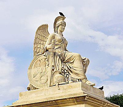 雕塑,女神,胜利,胜利女神,亚历山大三世,桥,巴黎,法国,欧洲