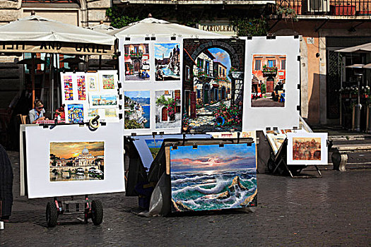 描绘,销售,纳佛那广场,罗马,意大利,欧洲