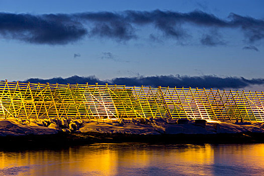 木框,鳕鱼干,罗弗敦群岛,挪威