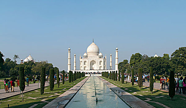 泰姬陵,喷泉,墓地,陵墓,阿格拉,北方邦,印度,亚洲