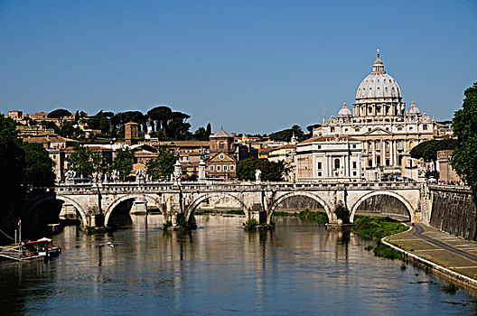 桥,天使,大教堂,罗马,意大利,欧洲