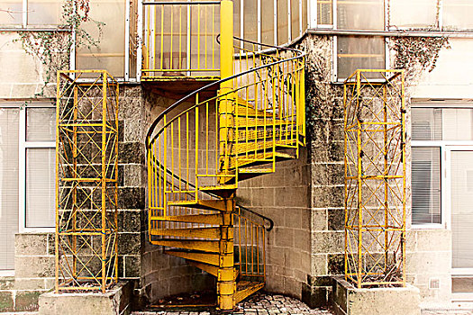 黄色,楼梯