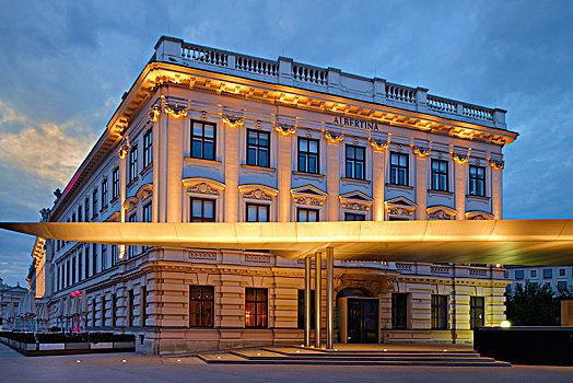 博物馆,晚上,灯,维也纳,奥地利