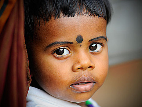 孩子,印度教,庙宇,节日,喀拉拉,印度南部,印度,亚洲