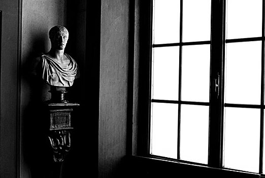 大理石,半身像,罗马,旁侧,窗户,博物馆,佛罗伦萨,托斯卡纳,意大利