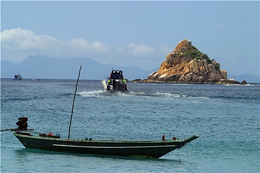 渔船,海岸,龟岛,平和,热带