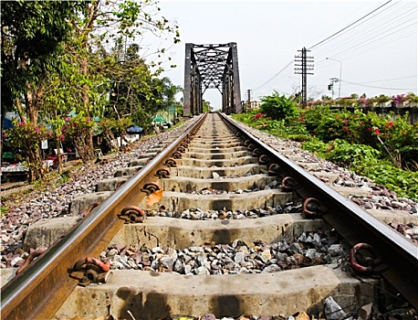 铁路桥,泰国,信息技术,靠近,水上市场