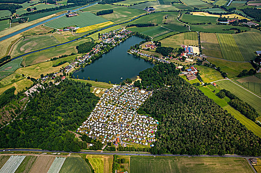 湖,营地,娱乐,旅游,鲁尔区,北莱茵威斯特伐利亚,德国