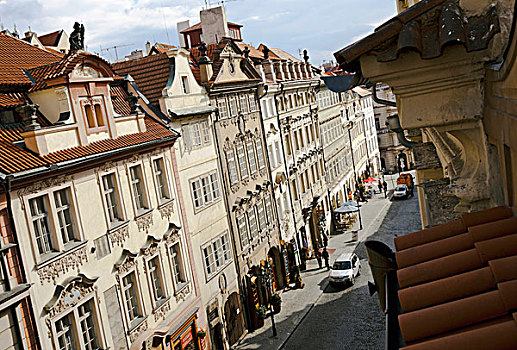 风景,街道,一个,布拉格,捷克,共和国,欧洲