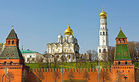 莫斯科,克里姆林宫,大教堂,天使长,钟楼,俄罗斯,欧洲