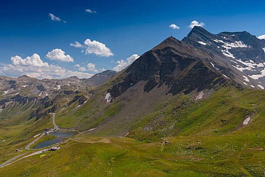 高,高山,道路,视点,奥地利