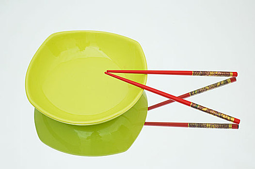 绿色,盘子,筷子,影象,背景