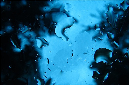 蓝色,玻璃,水滴