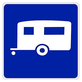 路標(biāo),藍(lán)色,拖車