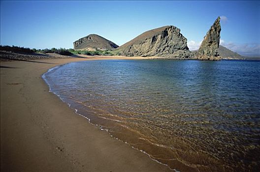 顶峰,石头,石灰华,排列,火山,海滩,岛屿,加拉帕戈斯群岛,厄瓜多尔