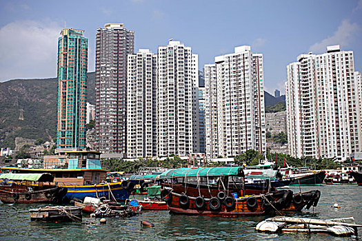 中国,香港,游轮,传统,舢板