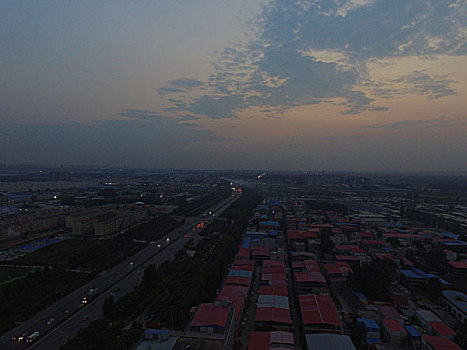 郑州市大河路夕阳景色