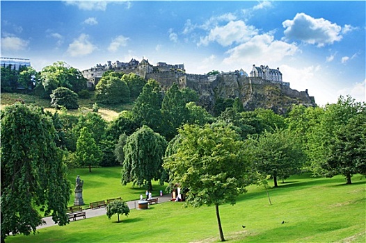 王子,街道,花园,爱丁堡城堡,苏格兰