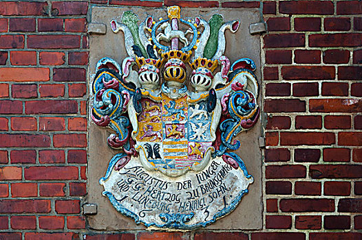 盾徽,八月,市政厅,下萨克森,德国,欧洲