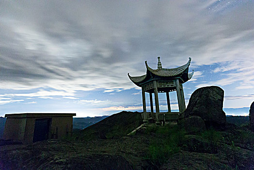 石头,亭子,岩石,山