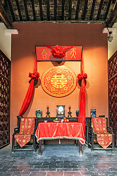 中式古典婚房,中国江苏省徐州民俗博物馆,户部山古建筑群内景