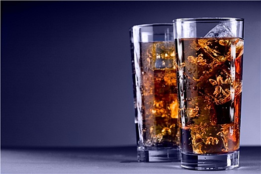 玻璃杯,可乐,冰