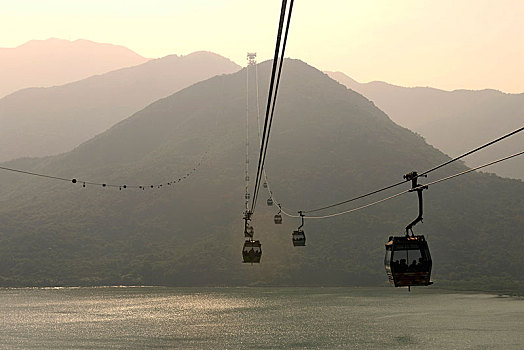 昂坪,索道,大屿山,香港,中国,亚洲