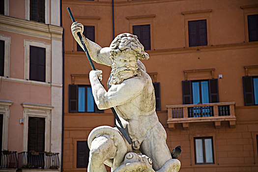 雕塑,喷泉,纳佛那广场,罗马,拉齐奥,意大利,欧洲