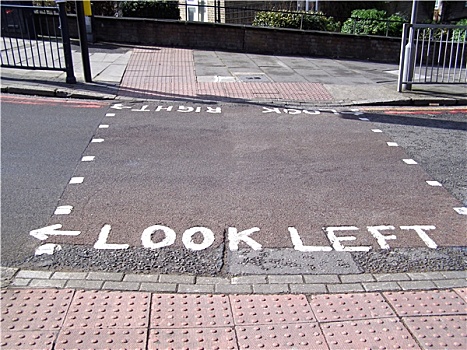 看,右边,左边,标识,伦敦,人行横道