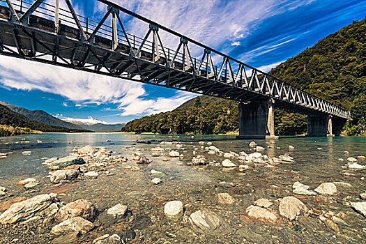 高山,桥,新西兰