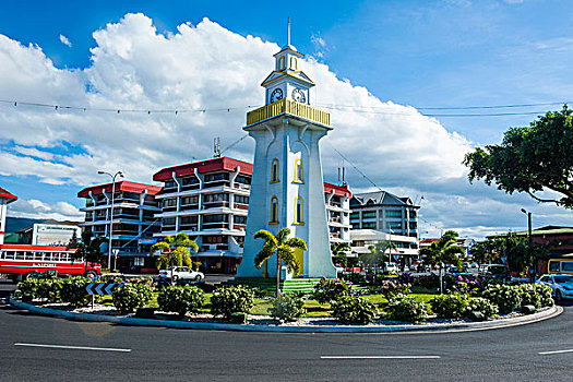 钟楼,市区,乌波卢岛,萨摩亚群岛,南太平洋