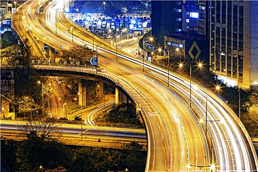 交通,公路,香港,夜晚