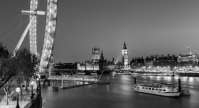 伦敦眼,大本钟,议会大厦,伦敦,英国