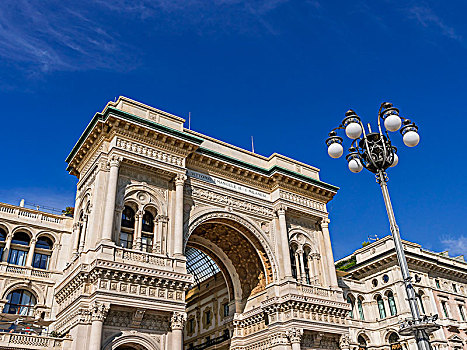 凯旋门,入口,商业街廊,广场,中央教堂,米兰,意大利,欧洲