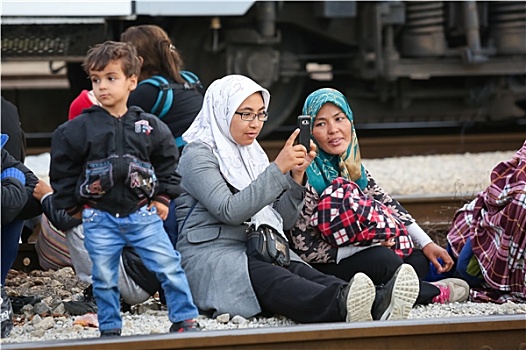 叙利亚人,女人,摄影,铁路
