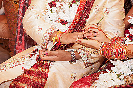 新娘,婚礼,手指
