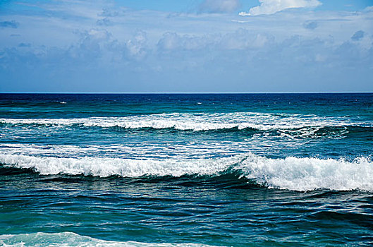 风景,蓝色,海洋,波浪