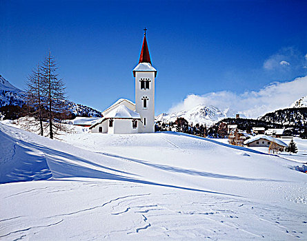 城镇,教堂,格林德威尔,瑞士